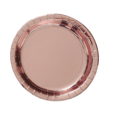 plato rosa dorado 6 uds 23 cm 31016 8412345010224