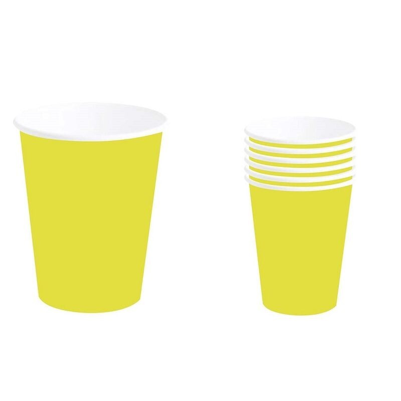 Platos amarillo neon 8 uds 23 cm