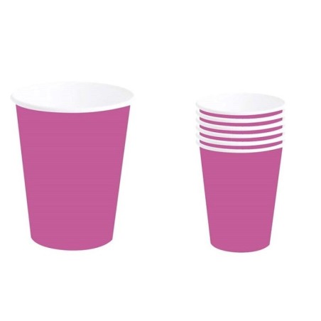 vasos rosa fucsia neon 6 uds cumpleanos 31042 8412345010224
