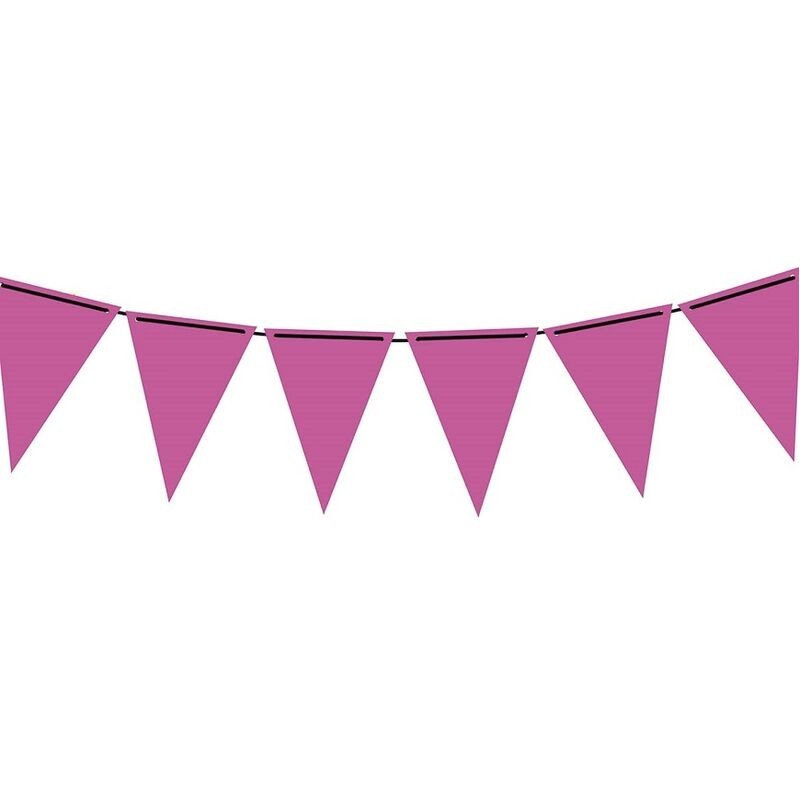 Guirnalda triangular rosa neon 3 metros gallardete papel