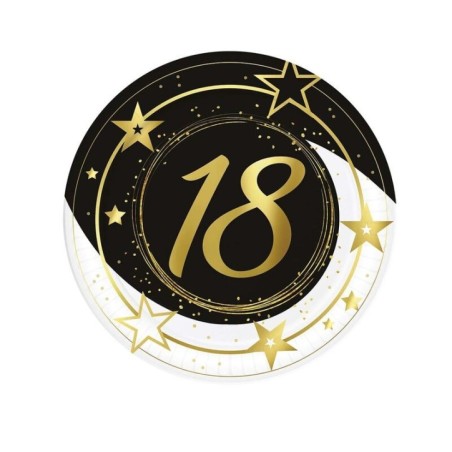 platos 18 cumpleanos 6 uds de 23 cm 31062 8412345010224