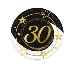 platos 30 cumpleanos 6 uds de 23 cm 31076 8412345010224