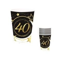 vasos 40 cumpleanos 6 uds 9 cm 31082 8412345010224