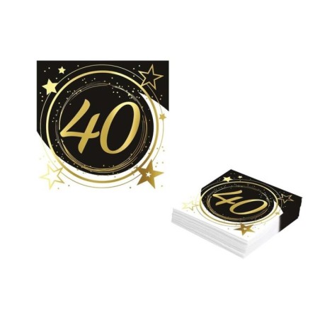 servilletas 40 cumpleanos 3 12 uds 33 cm 31084 8412345010224