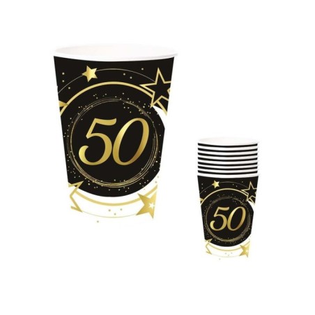 vasos 50 cumpleanos 6 uds 9 cm 31089 8412345010224