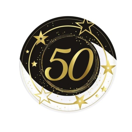 platos 50 cumpleanos 6 uds de 23 cm 31090 8412345010224