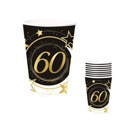 vasos 60 cumpleanos 6 uds 9 cm 31096 8412345010224