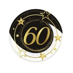 platos 60 cumpleanos 6 uds de 23 cm 31097 8412345010224