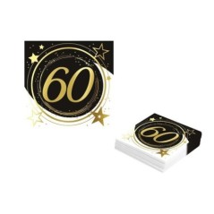 servilletas 60 cumpleanos 3 12 uds 33 cm 31098 8412345010224