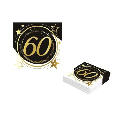 servilletas 60 cumpleanos 3 12 uds 33 cm 31098 8412345010224