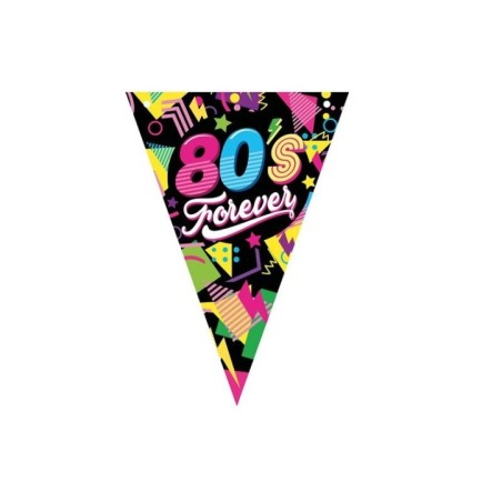 banderin triangular fiesta anos 80 3 metros ochentera 31131 8412345010224