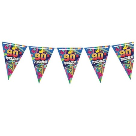 banderin triangular fiesta anos 90 3 metros 31139 8412345010224