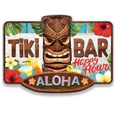 cartel tiki bar fiesta hawaiana 25x35 cm 31160 8412345010224