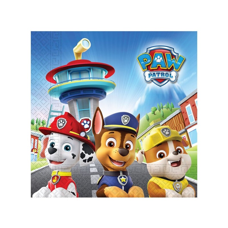 Servilletas Patrulla Canina cumpleaños 20 uds 33 cm