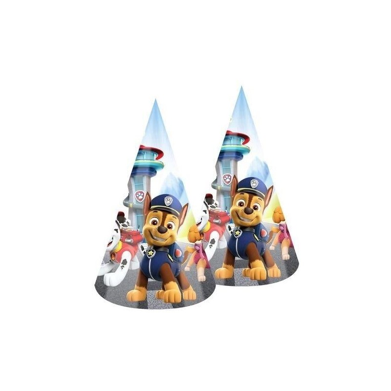 Gorros Patrulla Canina cumpleaños 6 uds