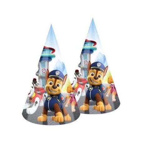 gorros patrulla canina cumpleanos 6 uds 31609 8412345010224