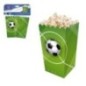 Caja palomitas decoración Futbol verde 3 uds 6,5x15x8,5 cm