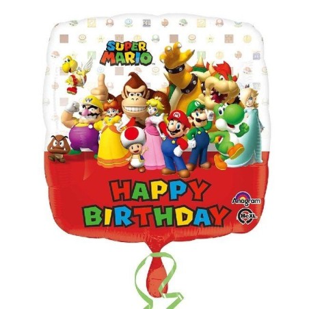 globo mario bros cumpleanos 45 cm helio o aire 3200901 8412345010224