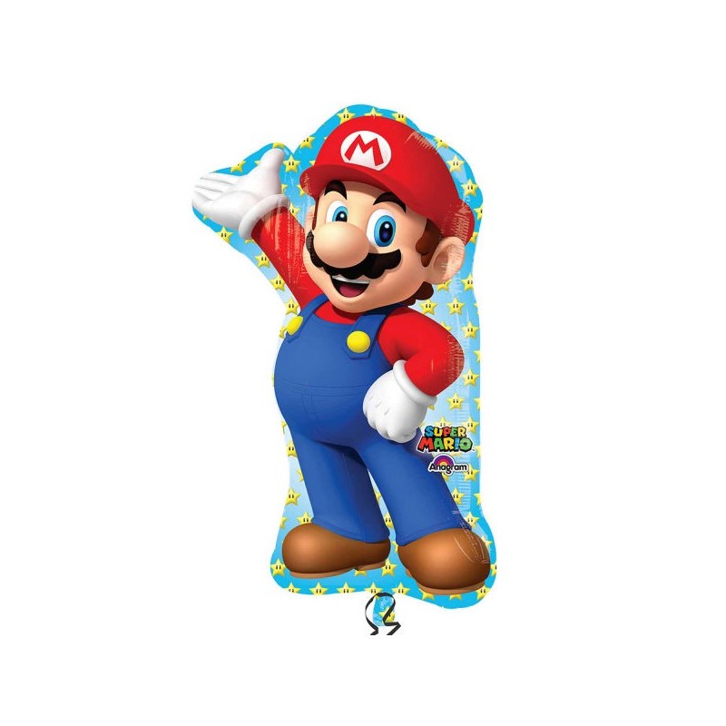 Globo Super Mario Bros grande 55x83 cm helio o aire