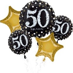 bouquet globos para 50 cumpleanos negro y oro 3214501 8412345010224