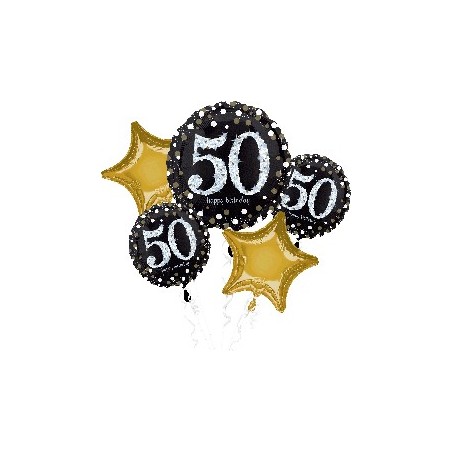 bouquet globos para 50 cumpleanos negro y oro 3214501 8412345010224