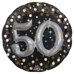 globo 50 cumpleanos negro brillantes 81 cm efecto 3d 3215301 8412345010224
