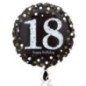 Globo 18 cumpleaños negro brillantes 45