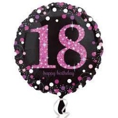 globo 18 cumpleanos negro y rosa brillantes 45 cm 3378301 8412345010224