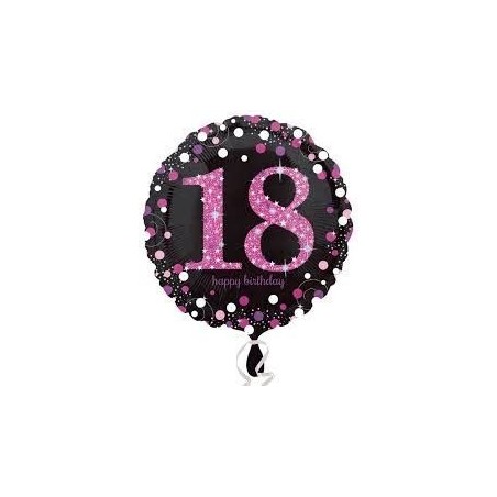 globo 18 cumpleanos negro y rosa brillantes 45 cm 3378301 8412345010224