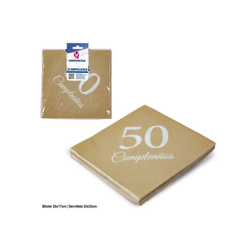 Servilletas 50 cumpleaños