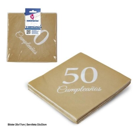 servilletas 50 cumpleanos 34160 5020570339985