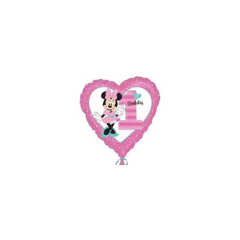Globo minnie corazon rosa 1º cumpleaños