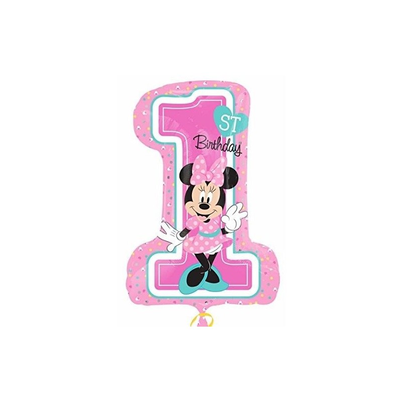 Globo numero 1 minnie mouse 48 x 71 cm helio o aire