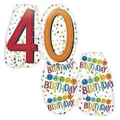 globo 40 cumpleanos colores 60 x 55 cm juntos 3444501 5020570339985