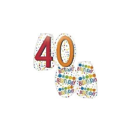 globo 40 cumpleanos colores 60 x 55 cm juntos 3444501 5020570339985