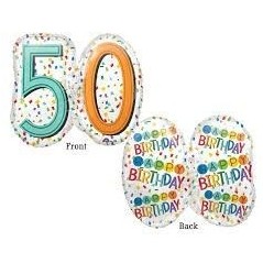 globo 50 cumpleanos colores 60 x 55 cm juntos 3444601 5020570339985