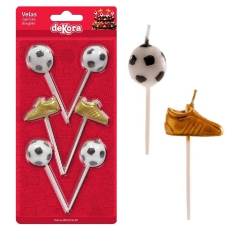 velas balon de futbol y bota de oro 6 uds 345335 5020570339985