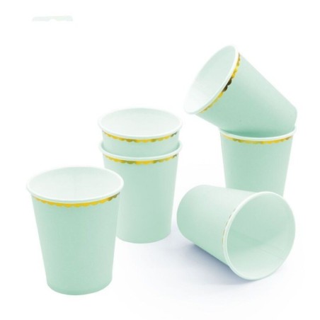 vasos verde menta con oro 6 uds 34645 5020570339985