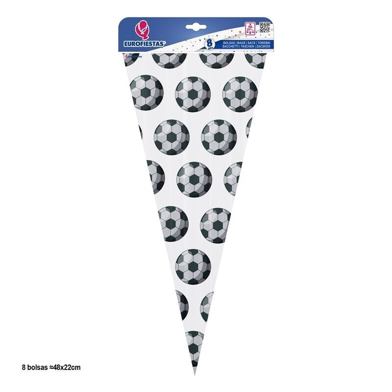 Bolsas cono chuches futbol 8 uds  48x21 cm