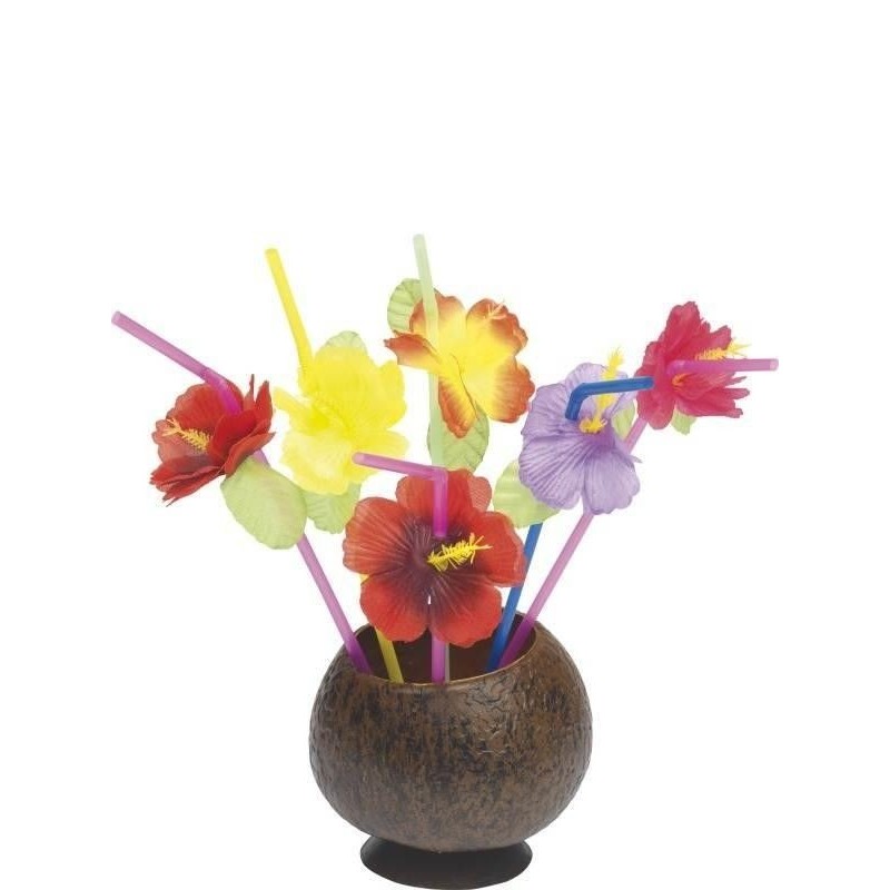 Pajitas hawaianas para beber flores