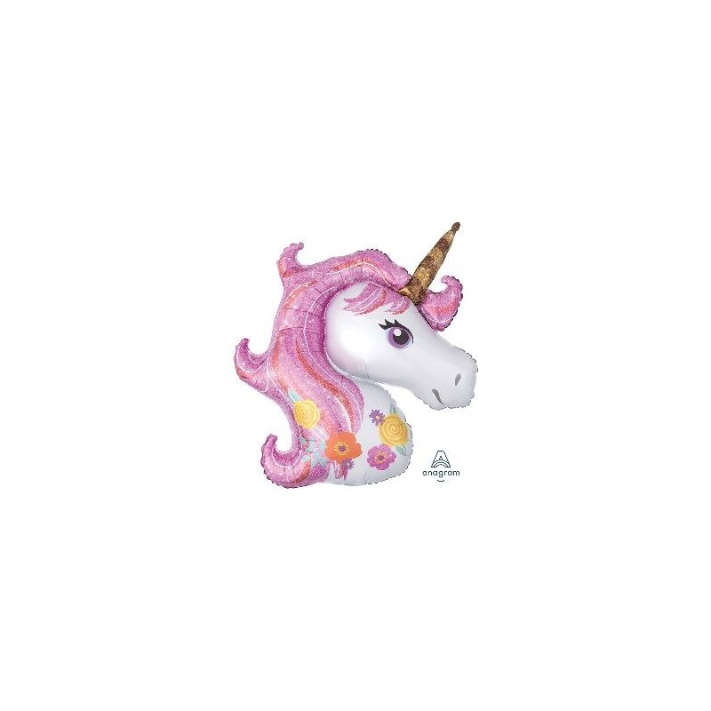 Globo Unicornio magico 83 cm foil aire o helio