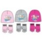 Set invienro guantes y gorro Frozen gris