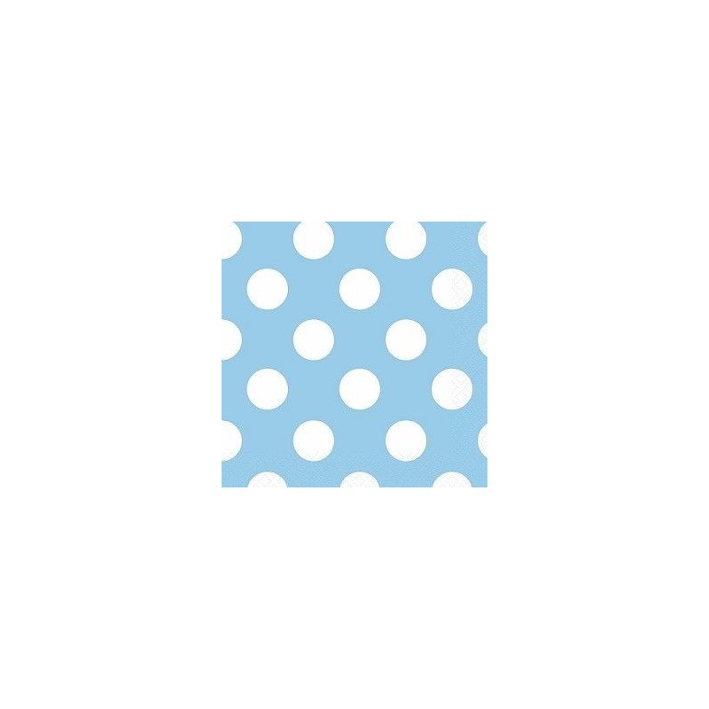 Servilletas azules lunares blancos 16 uds 25x25 cm