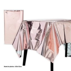 mantel rosa dorado 137x274 cm reusable 40018 8003558006335