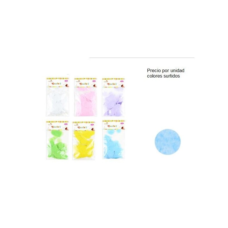 Confeti unicolor 15 gr colores surtidos unidad