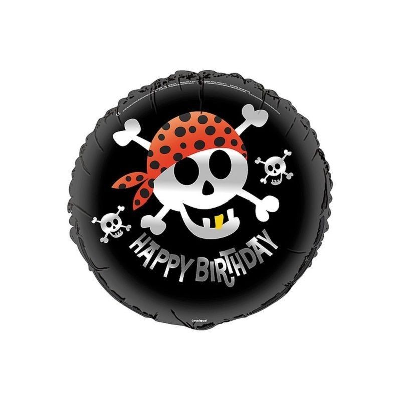 Globo pirata foil happy birthday 45 cm 18