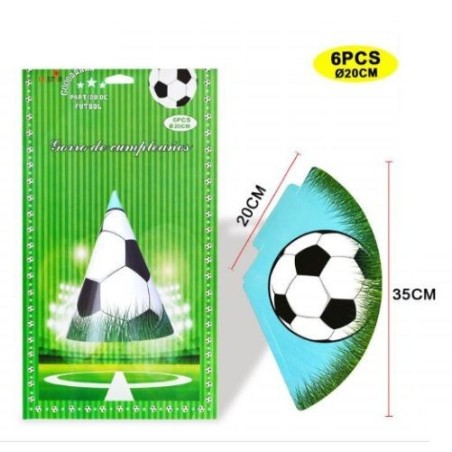 gorros balon de futbol para fiesta 6 uds de 20 x 35 cm 405084 8003558006335