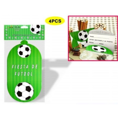 invitaciones de cumpleanos fiesta de futbol 4 uds 405086 8003558006335