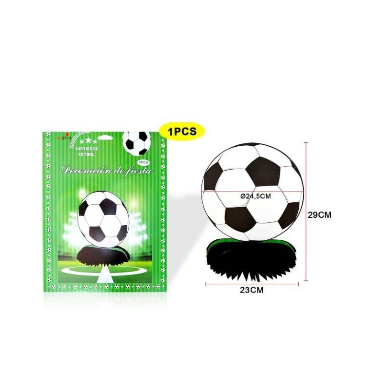 Centro de mesa balon de futbos 23x29 cm
