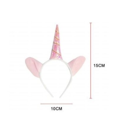 diadema de unicornio rosa para nina 10x15 cm 405345 8003558006335